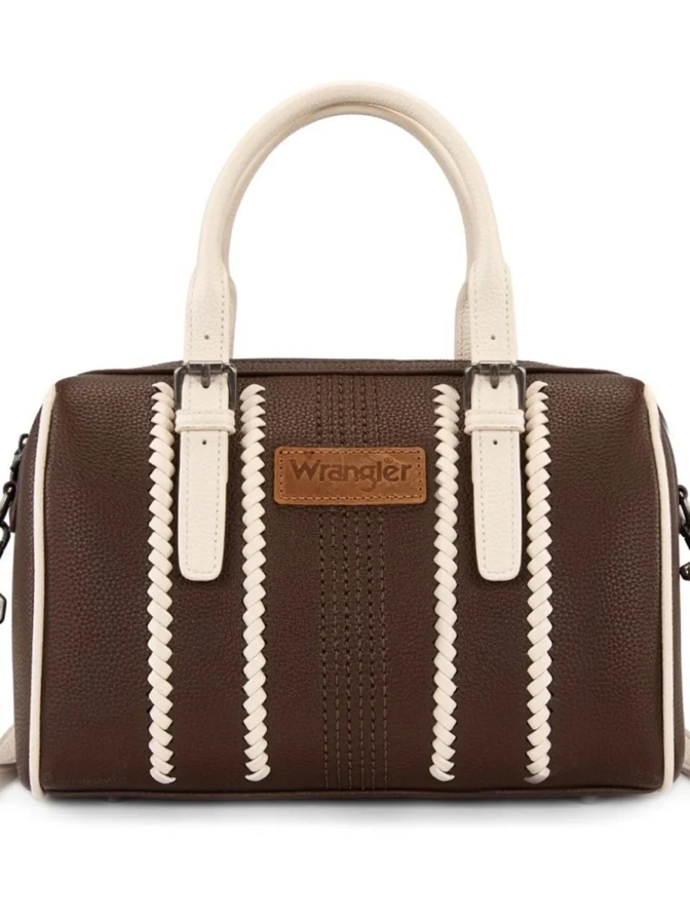 Wrangler Braided Crossbody Boston Bag - Coffee-Beige
